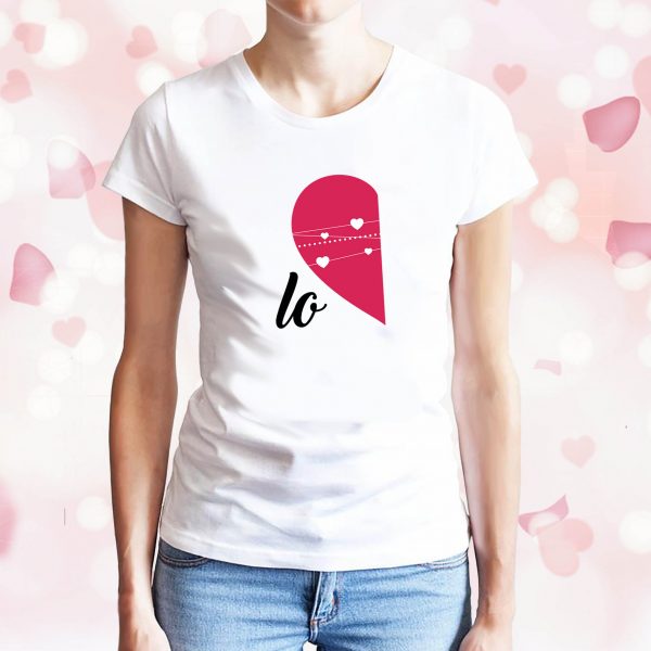 chica corazon love camiseta