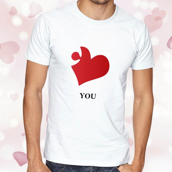 chico corazón puzle i love you camiseta