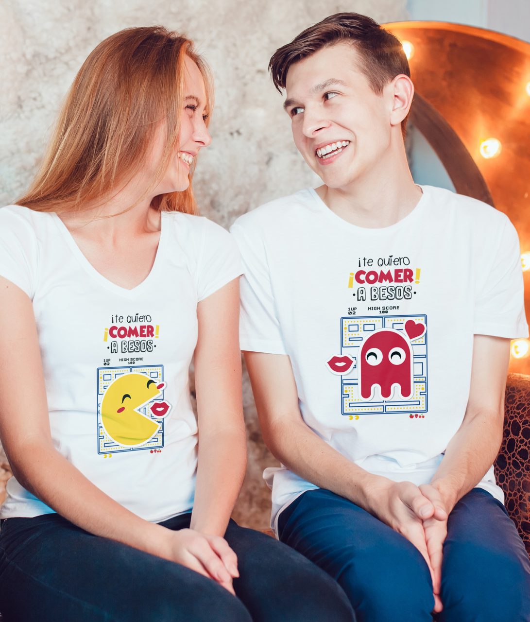 Camiseta parejas Pacman -