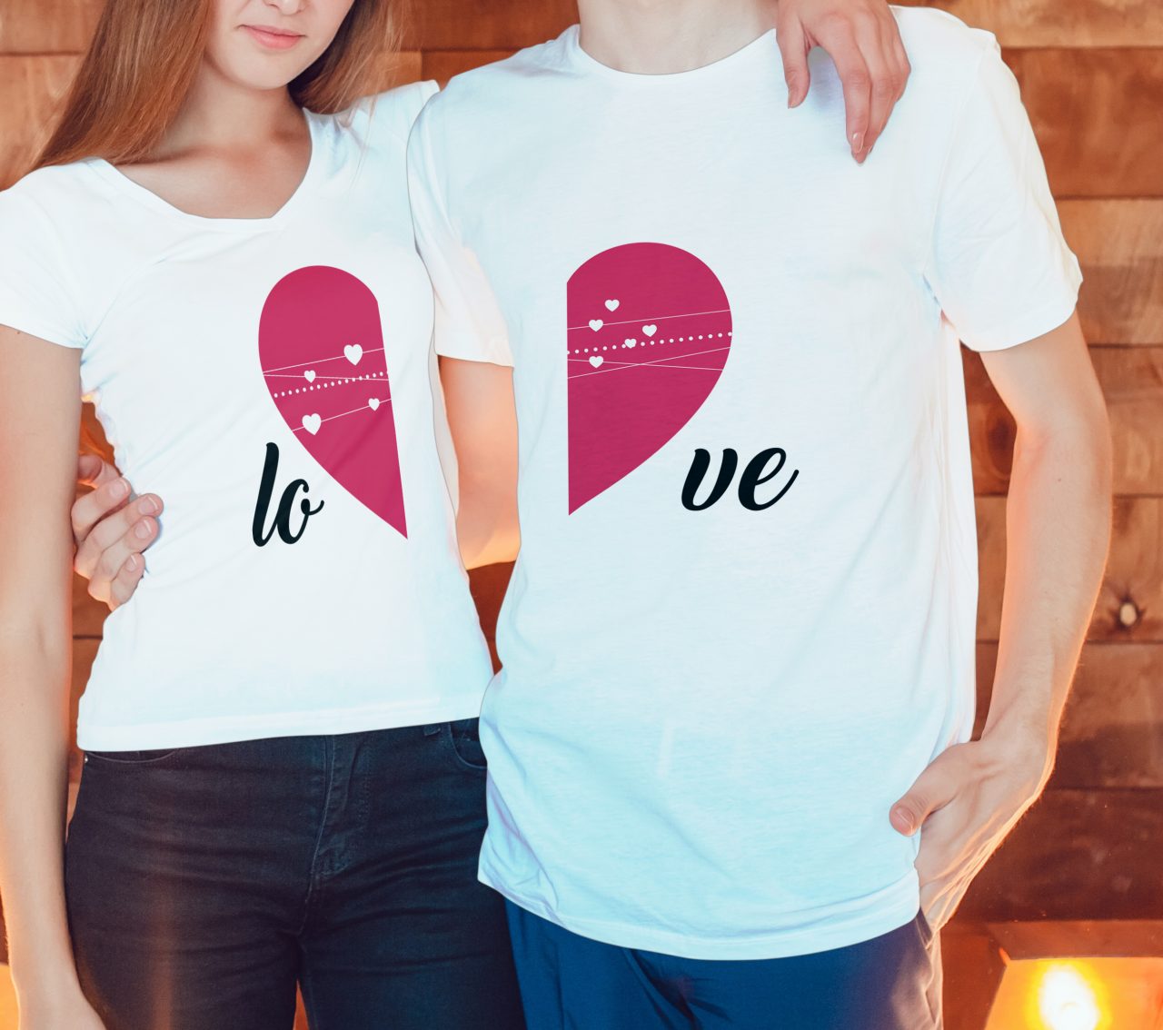 Camiseta parejas Corazón - Infografic