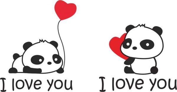 pareja pandas enamorados